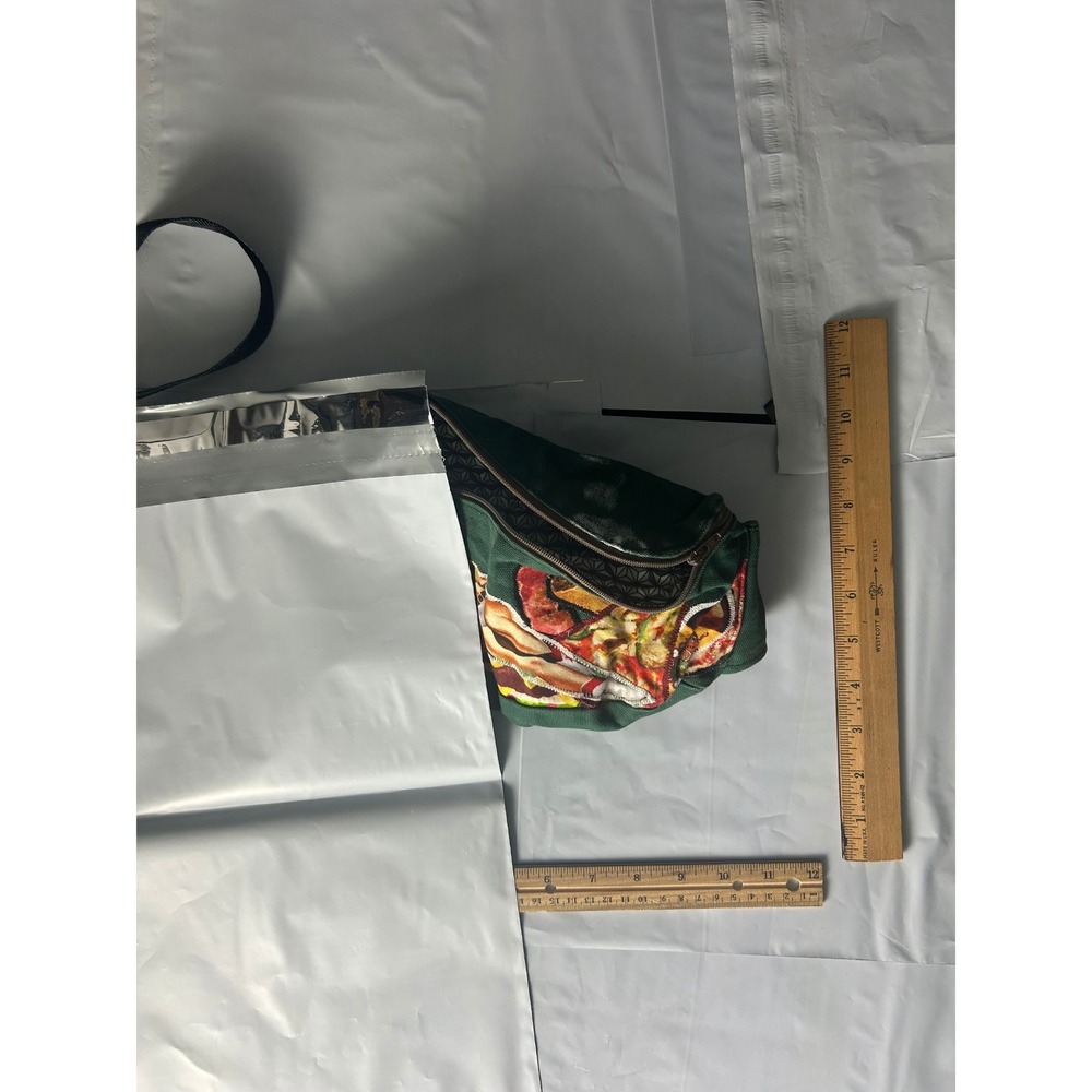 Green Fanny Pack Belt Bag Novelty Fast Food Print Adjustable Strap